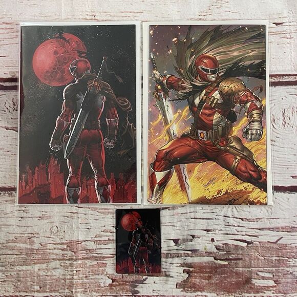 Mighty Morphin Power Rangers The Return Red‎ Moon W/Metal COA + THE RETURN #1